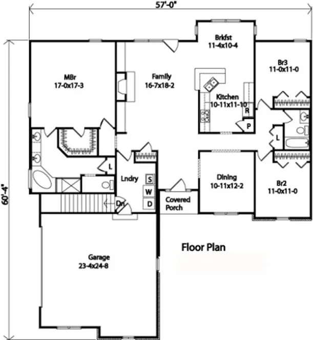 Main Floor Plan for House Plan #412352