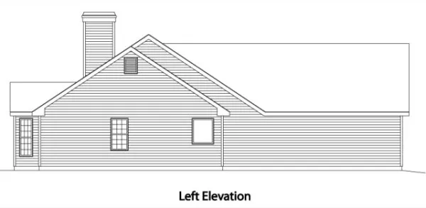 Left Elevation for House Plan #413352