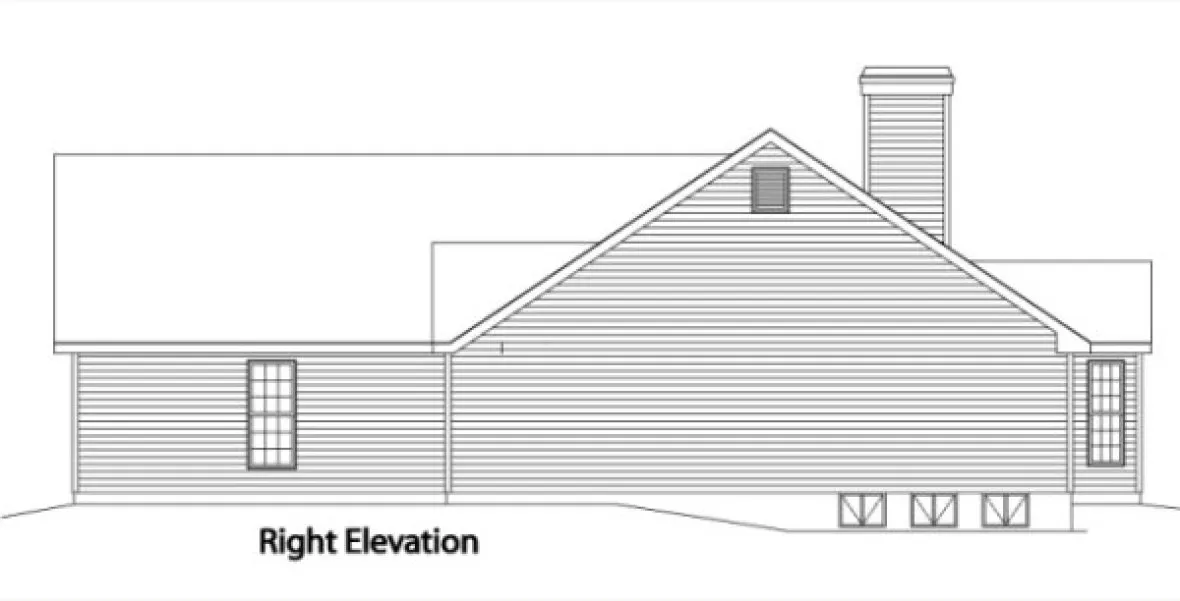 Right Elevation for House Plan #413352