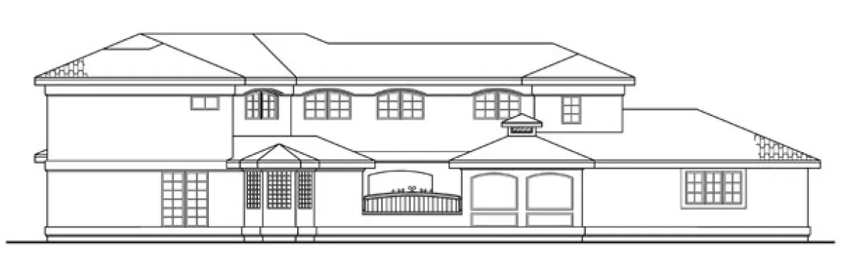 Rear Elevation for House Plan #345311