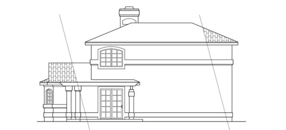 Rear Elevation for House Plan #347311