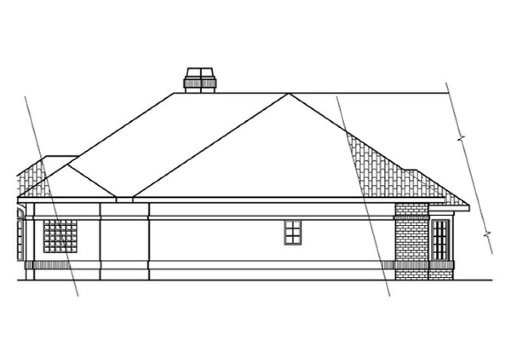 Left Elevation for House Plan #346293