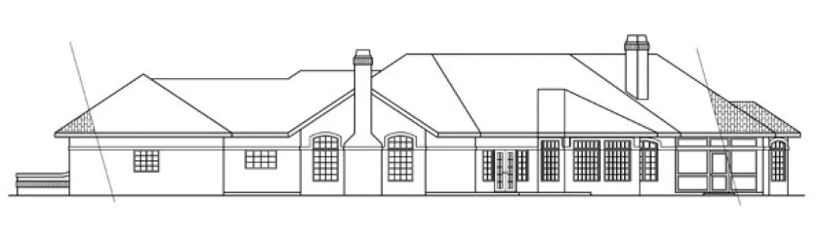 Rear Elevation for House Plan #346293