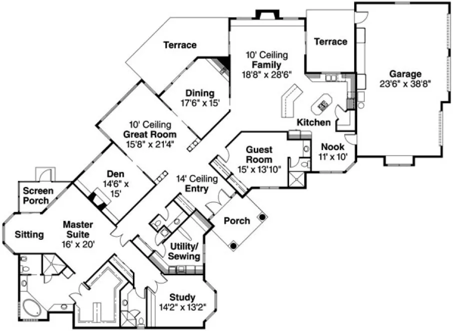 Main Floor Plan for House Plan #346293