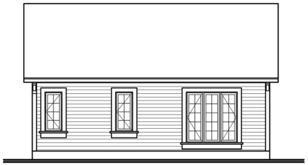 Rear Elevation for House Plan #140812
