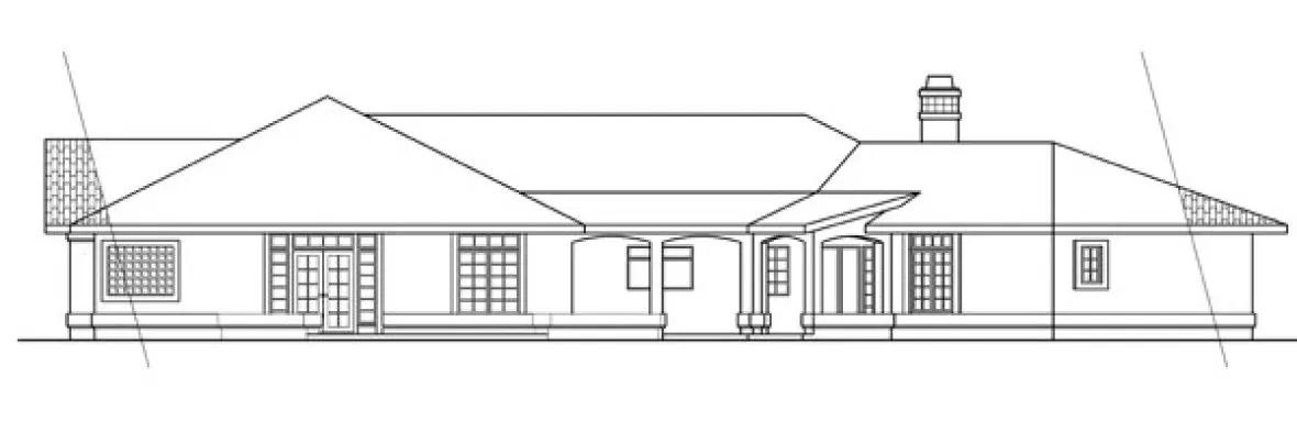 Rear Elevation for House Plan #343401