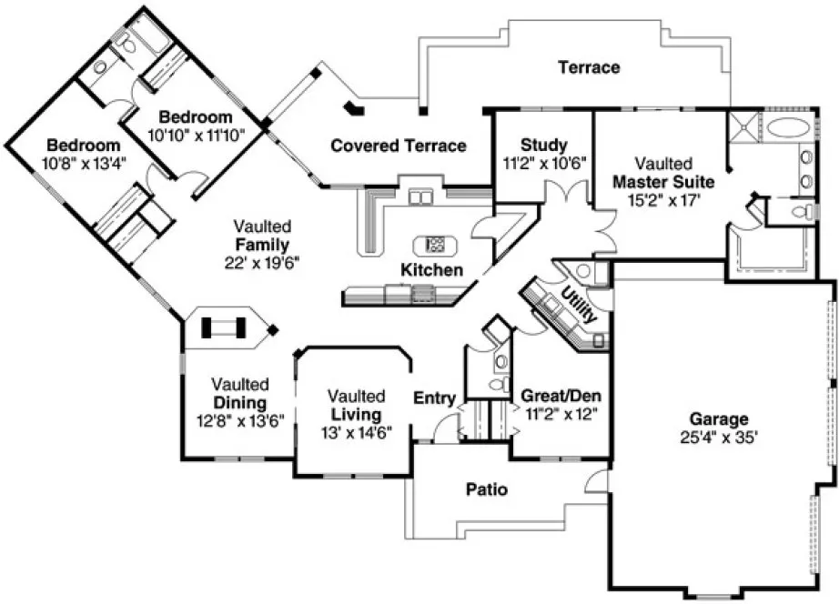 Main Floor Plan for House Plan #343401