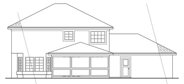 Rear Elevation for House Plan #344411