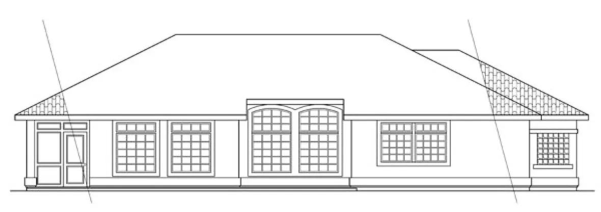 Rear Elevation for House Plan #348411