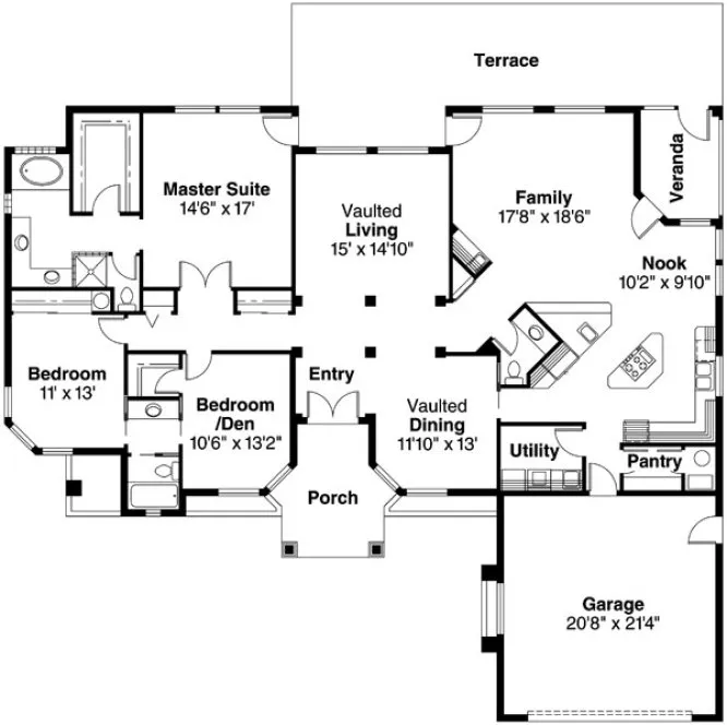 Main Floor Plan for House Plan #348411
