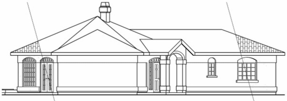 Left Elevation for House Plan #349411