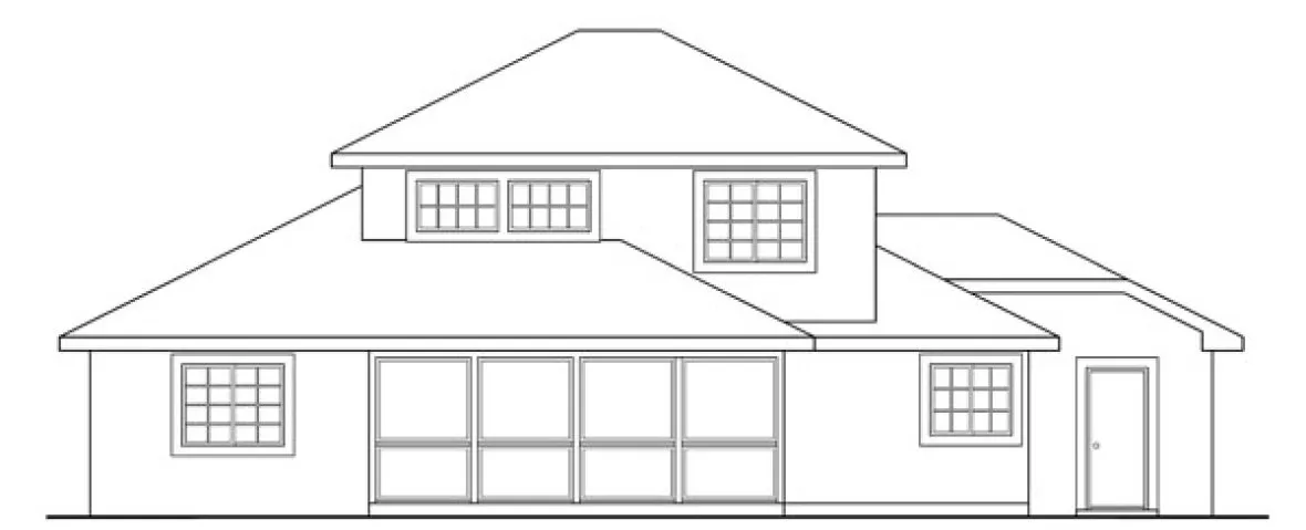Rear Elevation for House Plan #347501