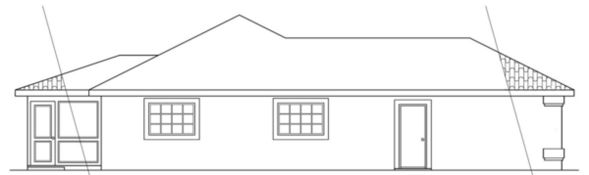 Left Elevation for House Plan #341601