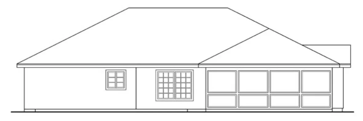 Rear Elevation for House Plan #345701