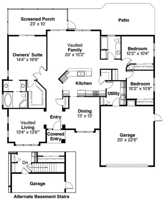 Main Floor Plan for House Plan #345701