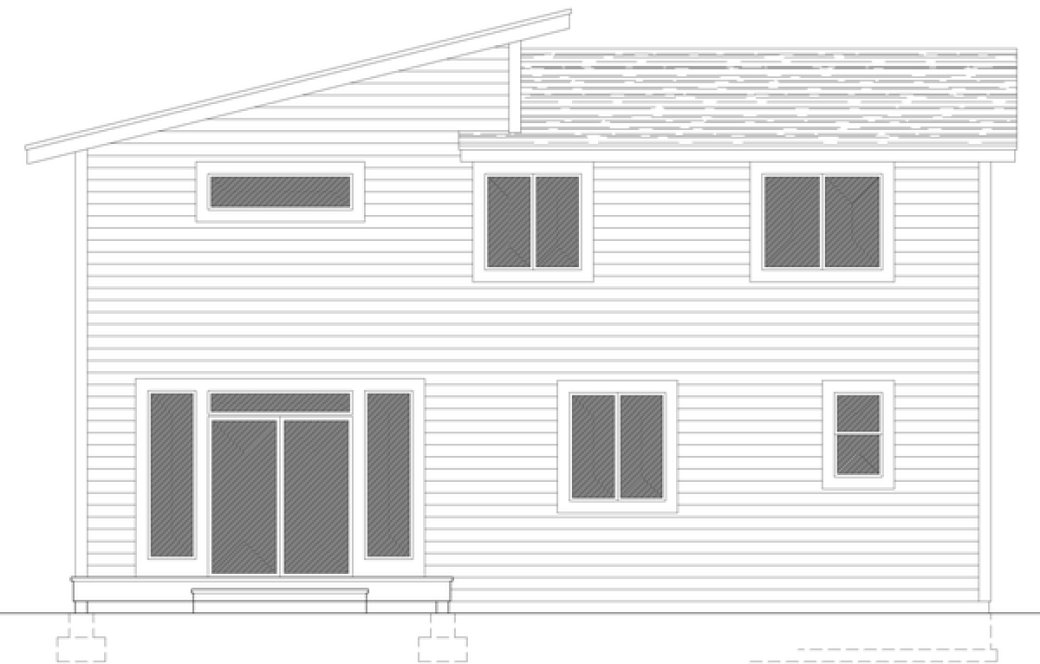 Rear Elevation for House Plan #804481