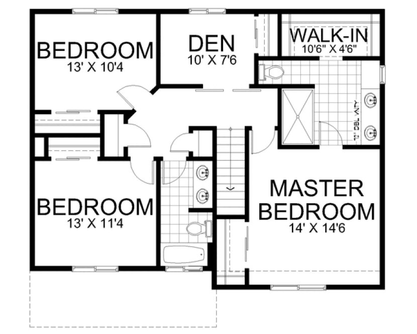 Second Floor Plan for House Plan #804481