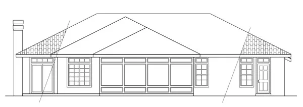 Rear Elevation for House Plan #349711
