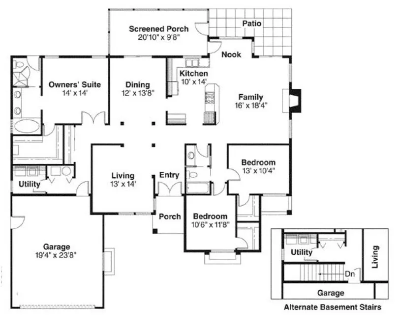 Main Floor Plan for House Plan #349711