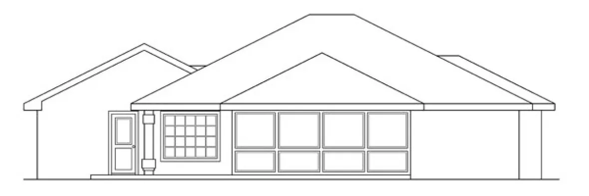 Rear Elevation for House Plan #343801