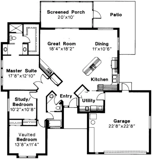 Main Floor Plan for House Plan #343801
