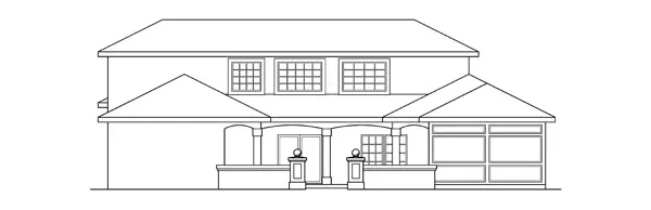 Rear Elevation for House Plan #346801