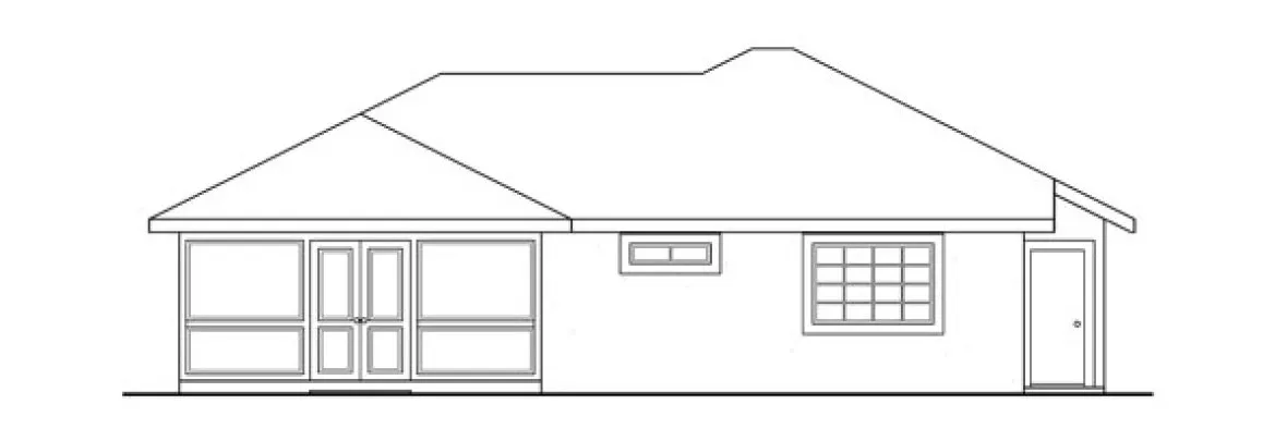 Rear Elevation for House Plan #347801