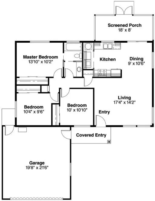 Main Floor Plan for House Plan #347801