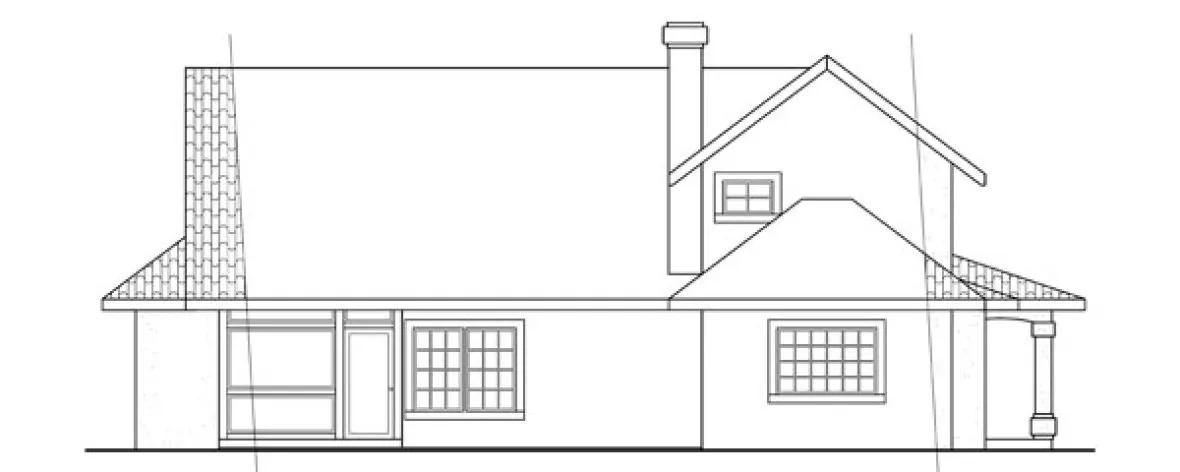 Rear Elevation for House Plan #342901