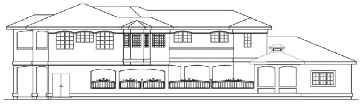Rear Elevation for House Plan #348111