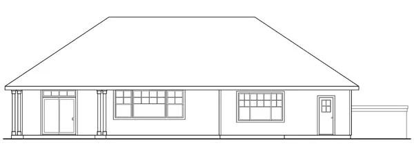 Rear Elevation for House Plan #342211