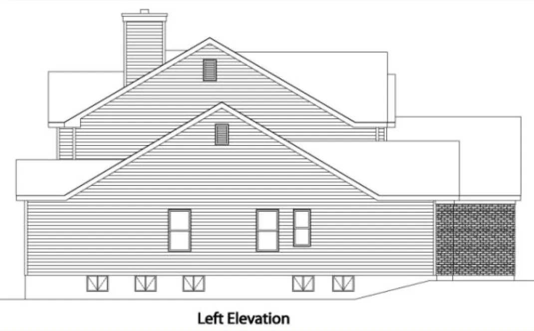 Left Elevation for House Plan #414352