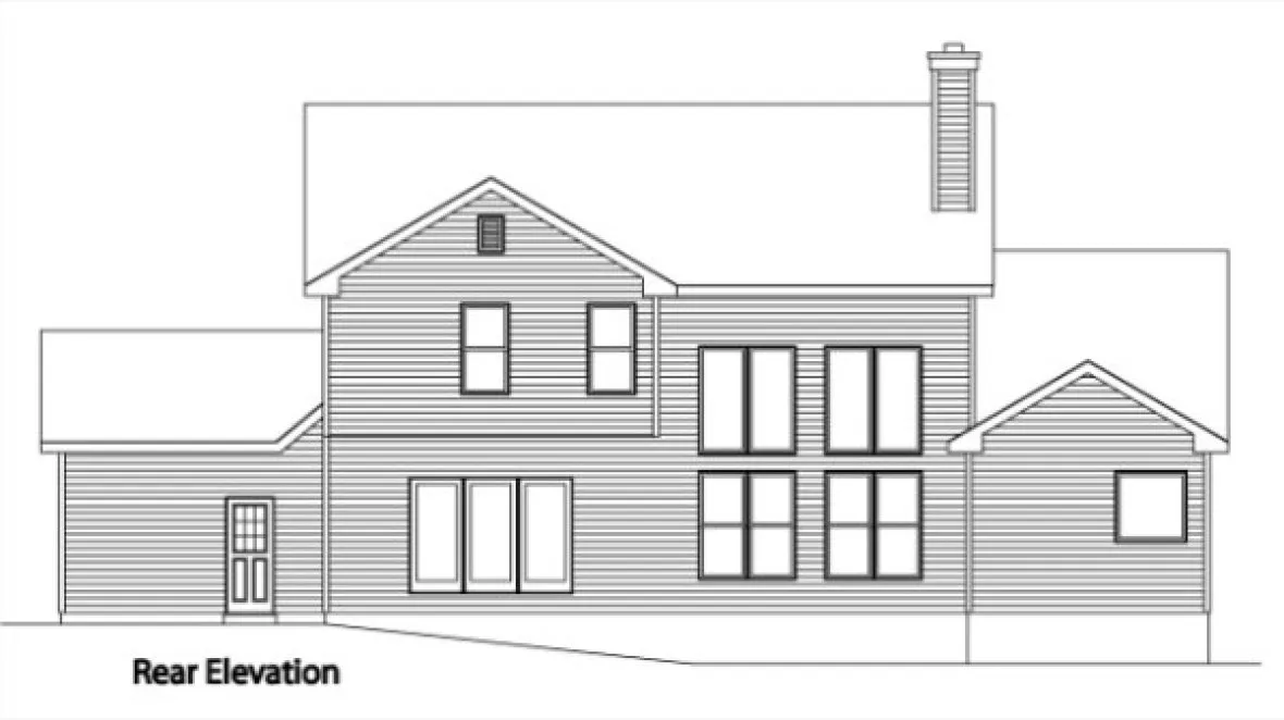 Rear Elevation for House Plan #414352