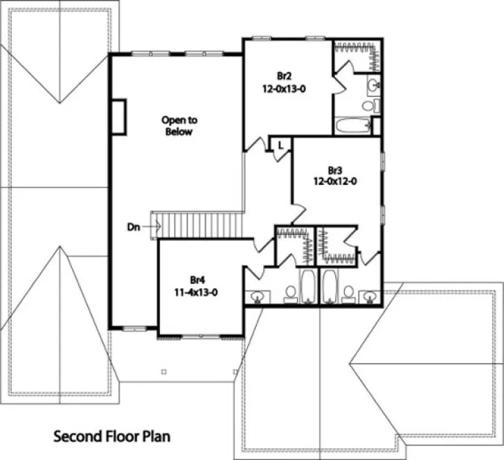 Second Floor Plan for House Plan #414352