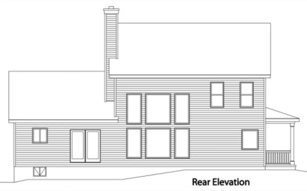 Rear Elevation for House Plan #415352