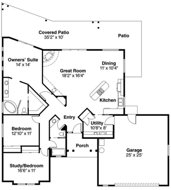 Main Floor Plan for House Plan #346211