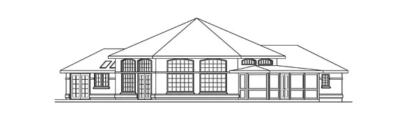 Rear Elevation for House Plan #348211