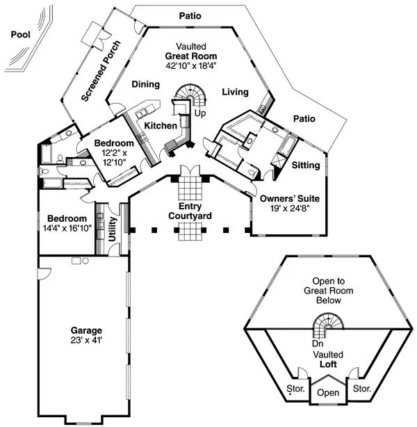 Main Floor Plan for House Plan #348211
