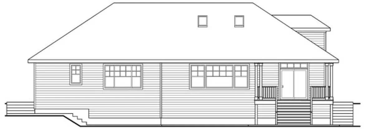 Rear Elevation for House Plan #343311