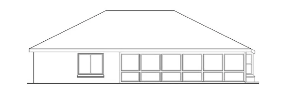 Rear Elevation for House Plan #346312