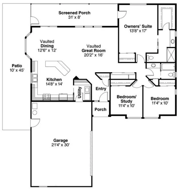 Main Floor Plan for House Plan #346312