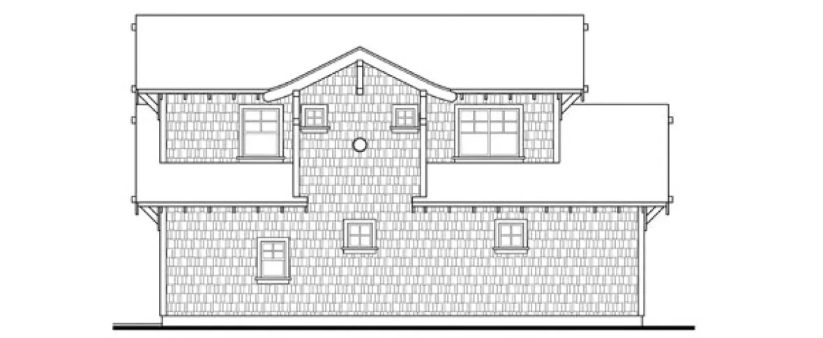 Rear Elevation for House Plan #342502