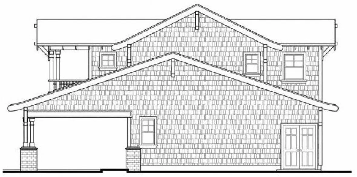 Right Elevation for House Plan #342502