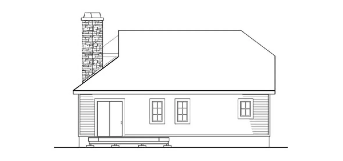 Rear Elevation for House Plan #343000