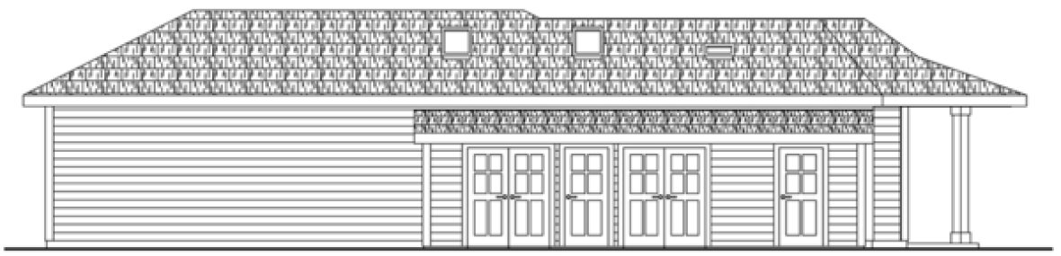 Rear Elevation for House Plan #342380