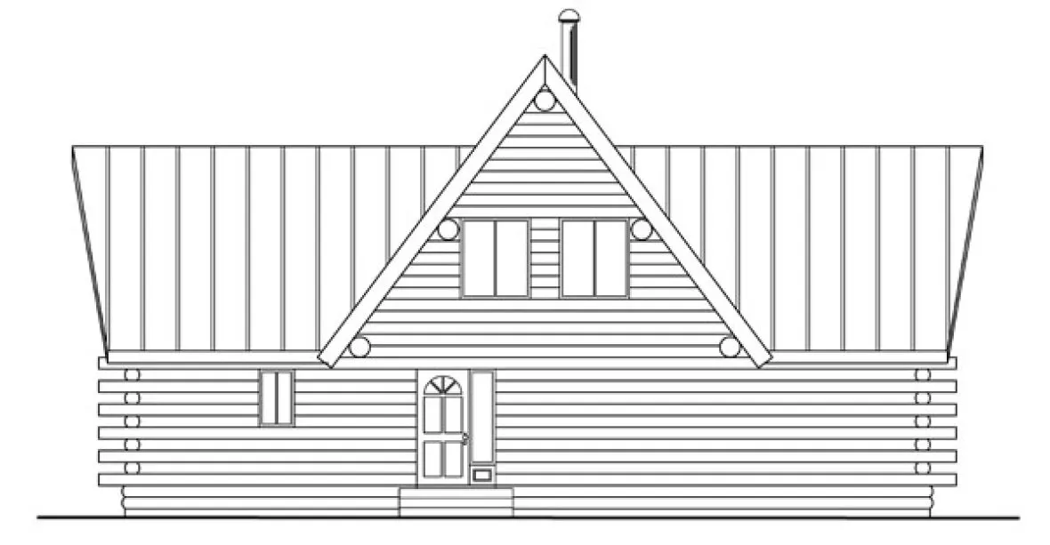 Rear Elevation for House Plan #342103