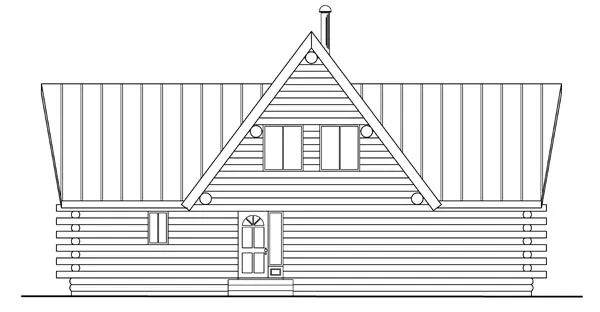 Rear Elevation for House Plan #342103
