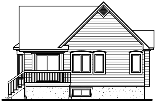 Rear Elevation for House Plan #140522