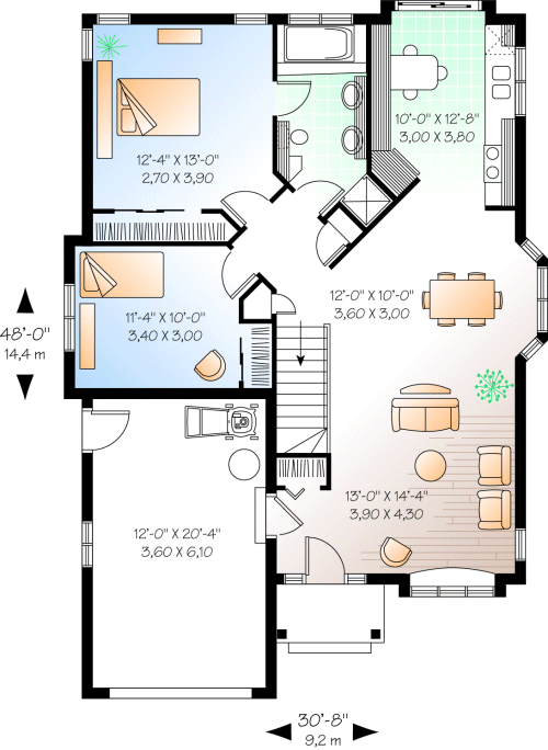 Main Floor Plan for House Plan #140522