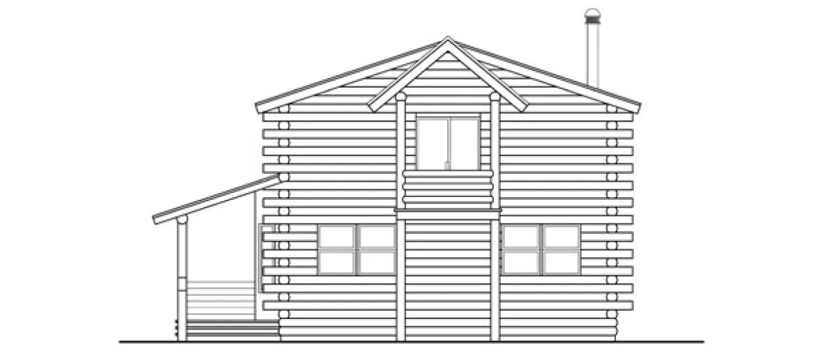 Rear Elevation for House Plan #340200